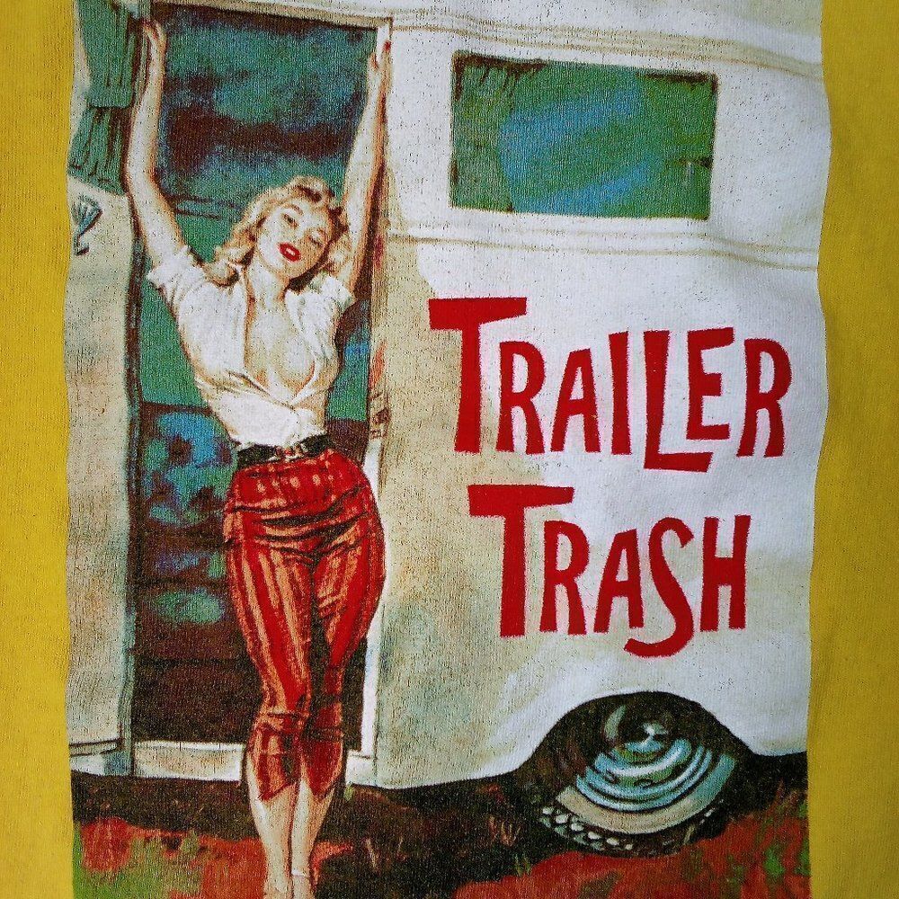 Vintage Y2K Travel Trailer Trash Illustration T-Shirt